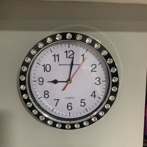 Jewel embellishment clock black and crystals